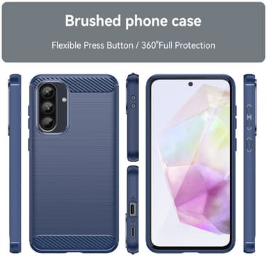SKALO Samsung A56 5G Armor Carbon Suojakuori - Sininen