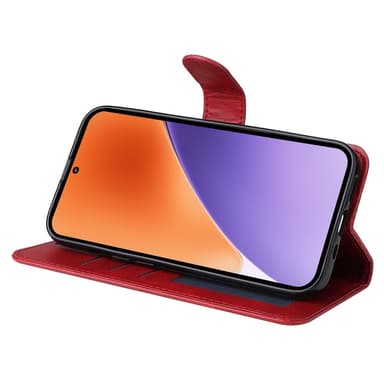 SKALO Xiaomi 15 PU-nahka Lompakkokotelo - Punainen