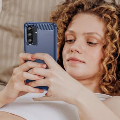 SKALO Samsung A56 5G Armor Carbon Suojakuori - Sininen