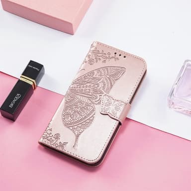 SKALO Nothing Phone (3a) 5G Mandala Butterfly Lompakkokotelo - Ruusukulta