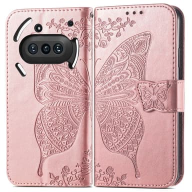SKALO Nothing Phone (3a) 5G Mandala Butterfly Lompakkokotelo - Ruusukulta