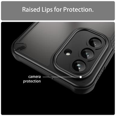 SKALO Samsung A26 5G Armor Hybrid Frosted Suojakuori - Musta