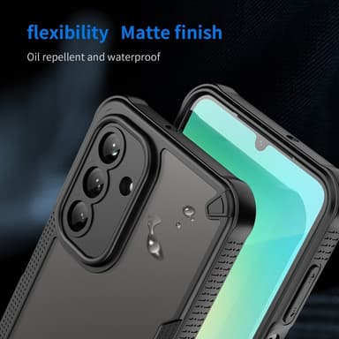 SKALO Samsung A26 5G Armor Hybrid Frosted Suojakuori - Musta