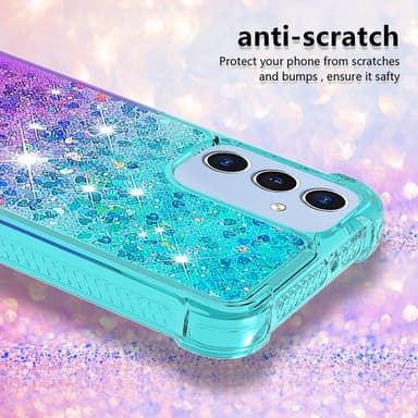 SKALO Samsung A26 5G Hiekka Glitteri Suojakuori - Turkoosi-Violetti