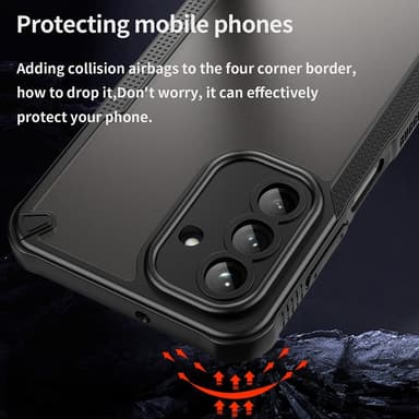 SKALO Samsung A26 5G Armor Hybrid Frosted Suojakuori - Musta