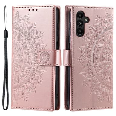SKALO Samsung A36 5G Mandala Lompakkokotelo - Ruusukulta