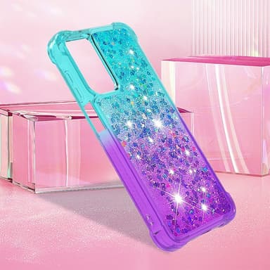 SKALO Samsung A26 5G Hiekka Glitteri Suojakuori - Turkoosi-Violetti