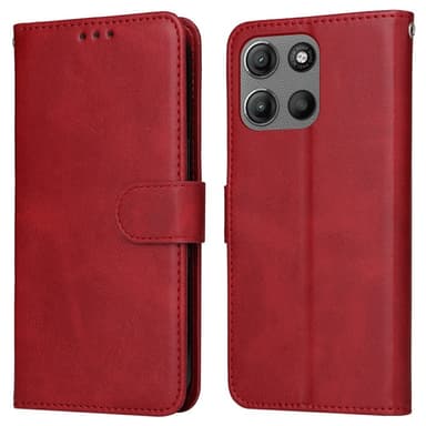 SKALO Motorola Moto G15 Power PU-nahka Lompakkokotelo - Punainen