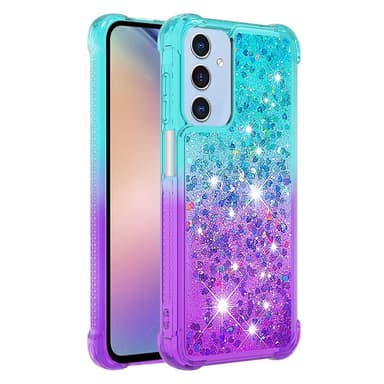 SKALO Samsung A26 5G Hiekka Glitteri Suojakuori - Turkoosi-Violetti