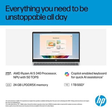 HP OmniBook 3 14" kannettava AI 5 340/24/1024