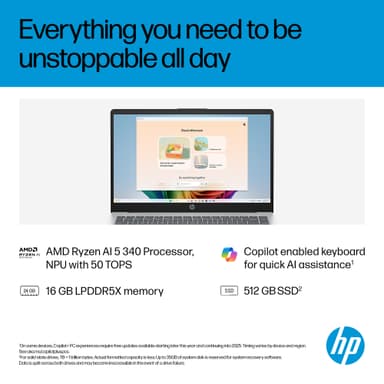 HP OmniBook 3 14" kannettava AI 5 340/16/512
