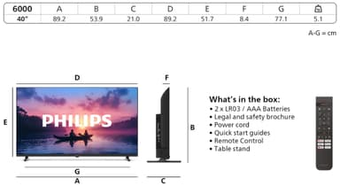 Philips 40” PFS6000 FHD LED älytelevisio (2025)