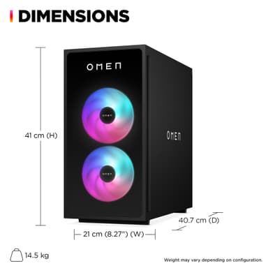 HP OMEN 35L GT16-0850no R7-8700F/16/1TB/5070 pelitietokone