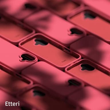 Etteri silikonikotelo iPhone 16 Plus -puhelimelle, jossa on reikä rannehihnalle - Vadelmainen