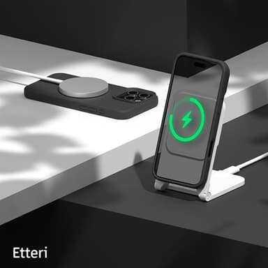 Etteri silikonikotelo iPhone 16 Pro:lle, jossa on reikä rannehihnalle - Musta