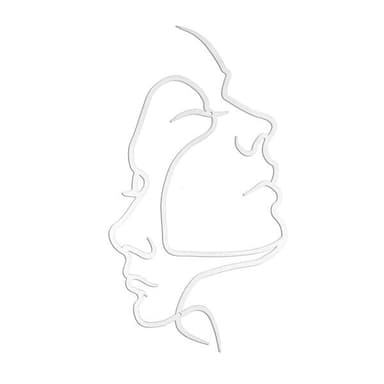 Metallinen seinäkoriste Faces - Valkoinen