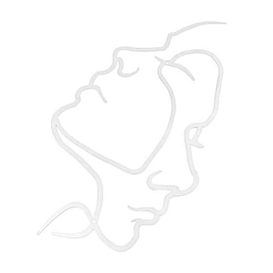 Metallinen seinäkoriste Faces - Valkoinen