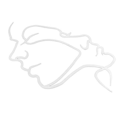 Metallinen seinäkoriste Faces - Valkoinen