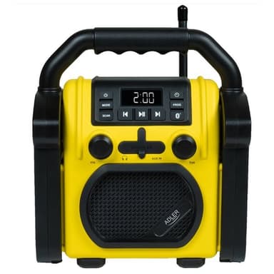 Adler rakennusradio Bluetoothilla ja kestävällä muotoilulla