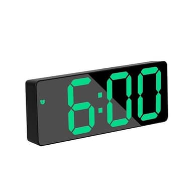 LED herätyskello vihreillä numeroilla - Svart