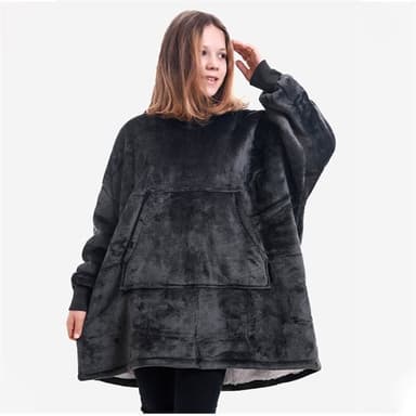 Oversized Hoodie Lapsille - Tummanharmaa 84cm
