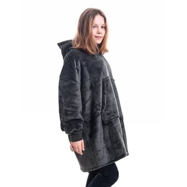 Oversized Hoodie Lapsille - Tummanharmaa 84cm