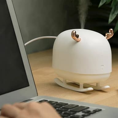 Rauhoittava ilmankostutin, jossa on LED hirvieläinten muotoilussa