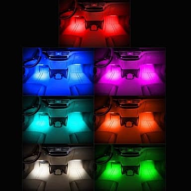 Auton lattian valaisin 36kpl LED 4in1 RGB Neon - Äänenhallinta ja Kaukosäädin