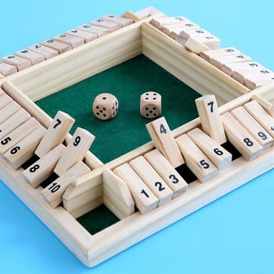 Shut The Box 4 pelaajalle - klassinen puinen noppapeli koko perheelle