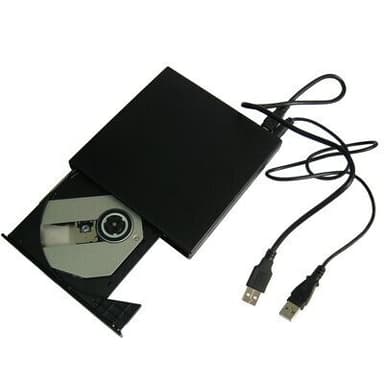 USB Slim ulkoinen CD-lukija - ohut muotoilu, 24x lukunopeus, yhteensopiva Windowsin, Macin ja Linuxin kanssa