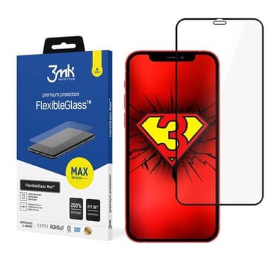 3mk Joustava 2.5D Max Hybridilasi iPhone 12 Pro Max Musta kehys