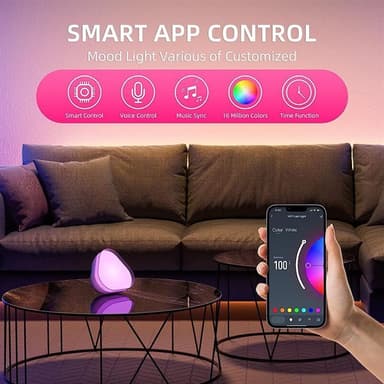 Älykäs RGB-pöytälamppu tehostevalolla ja sovellushallinnalla