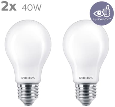 Philips 2 kpl LED E27 Normal 40W Frost 470lm