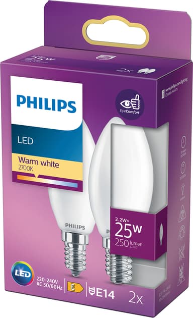 2-pack LED E14 Kron 25W Frost 250lm