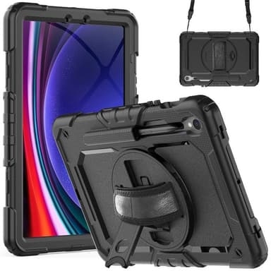 Hybridikuori olkahihnalla Samsung Galaxy Tab S10 FE Plus - Musta