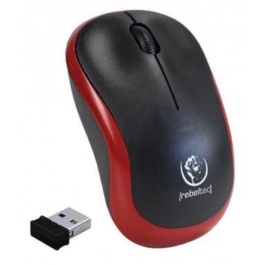 Rebeltec optinen langaton hiiri - Meteorin punainen, 1000 dpi, USB-nanovastaanottimen kanssa