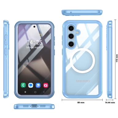 Samsung Galaxy S24 FE -kotelo, 9H karkaistu lasi takaosa Sininen