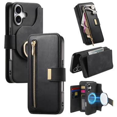 iPhone 16 Pro Max -lompakkokotelo irrotettavalla magneettikannella