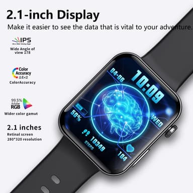 Smartwatch syke- ja verenpainemittarilla, veren happisaturaatiolla ja askelmittarilla Black Bamboo Edition -ranneke