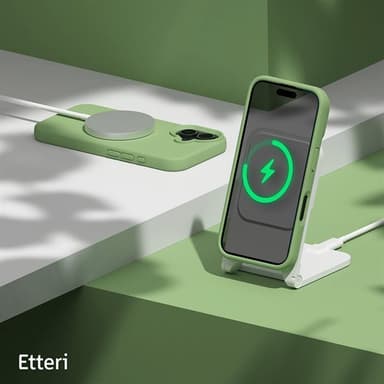 Etteri silikonikotelo iPhone 16 Plus -puhelimelle, jossa on reikä rannehihnalle - vaaleanvihreä