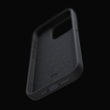 Etteri silikonikotelo iPhone 16:lle, jossa on reikä rannehihnalle - Musta