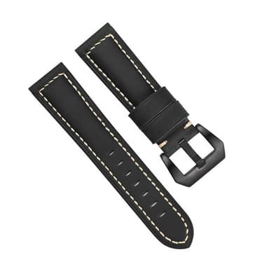 Aito nahkaranneke Musta 22 mm