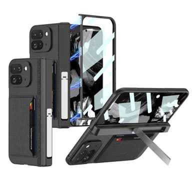 Tyylikäs kotelo jalustalla Google Pixel 9 Pro Foldille Musta