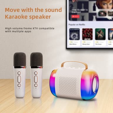 Y5-kaksoismikrofonilla varustettu karaokelaitteisto Bluetooth-kaiuttimella