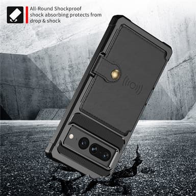 Google Pixel 8 -lompakkokotelo korttipaikoilla ja tuella