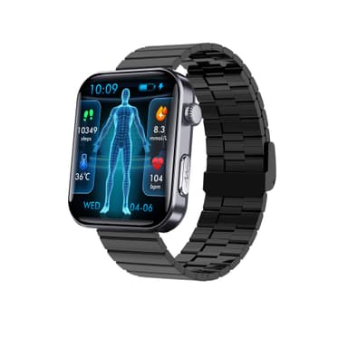 Smartwatch syke- ja verenpainemittarilla, veren happisaturaatiolla ja askelmittarilla Black Bamboo Edition -ranneke