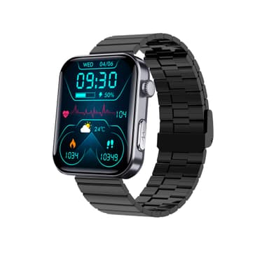 Smartwatch syke- ja verenpainemittarilla, veren happisaturaatiolla ja askelmittarilla Black Bamboo Edition -ranneke