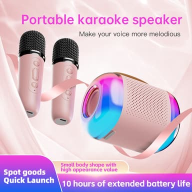 Y5-kaksoismikrofonilla varustettu karaokelaitteisto Bluetooth-kaiuttimella