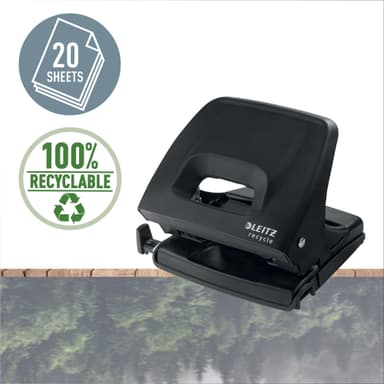Leitz Recycle 4-reikäinen lävistäjä 20 arkkia, musta