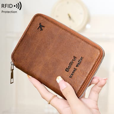 RFID-lompakkokotelo - Turvallinen matkalompakko & asiakirjajärjestäjä Ruskea